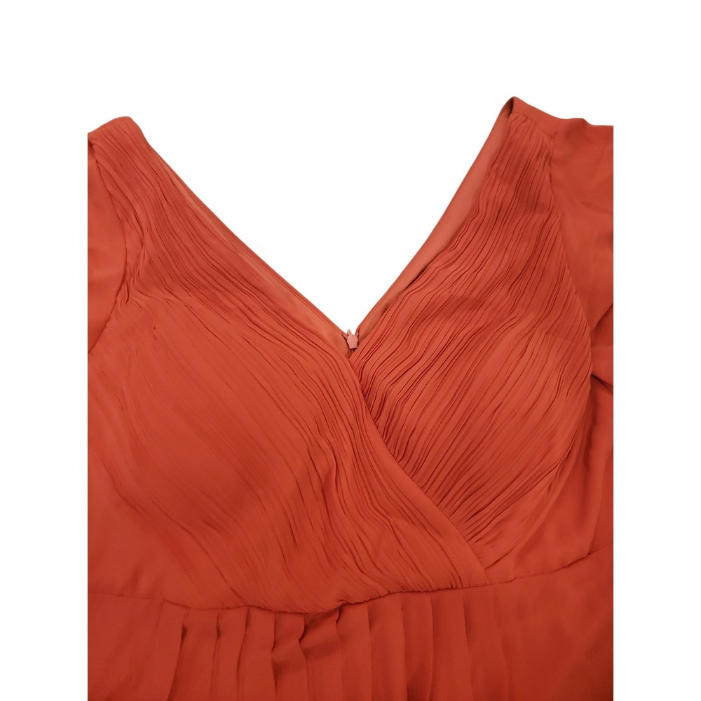 Ever Pretty Burnt Orange Chiffon Pleated High Low Formal Dress US 22 - Picture 3 of 5